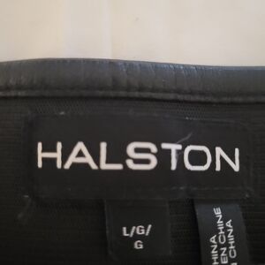 Black Leather Ankle Length Pants By HALSTON not Real Leather But Super Soft